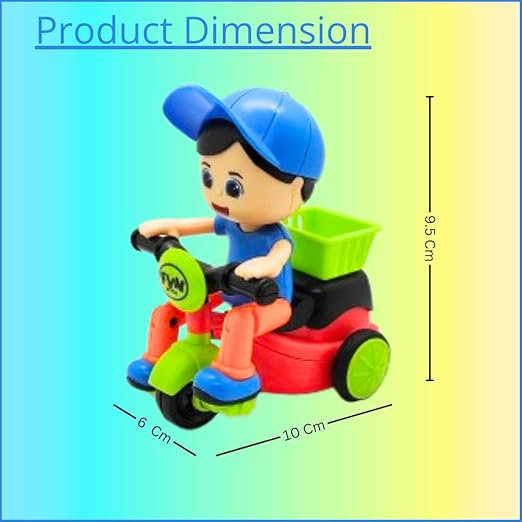 Mee Fun World Kids Unbreakable Vehicles Push and Go Toys Mini Tricycle Cartoon Character Tricycle Toy for Girls and Boys