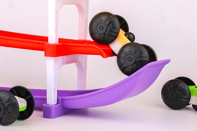 Kids Car Racing Ramp Track Set 10-Level Toy Car Racetrack with 6 Cars Multi-Color