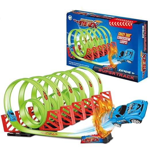 Track - Crazy 360 degree corkscrew loop track set for unlimited fun