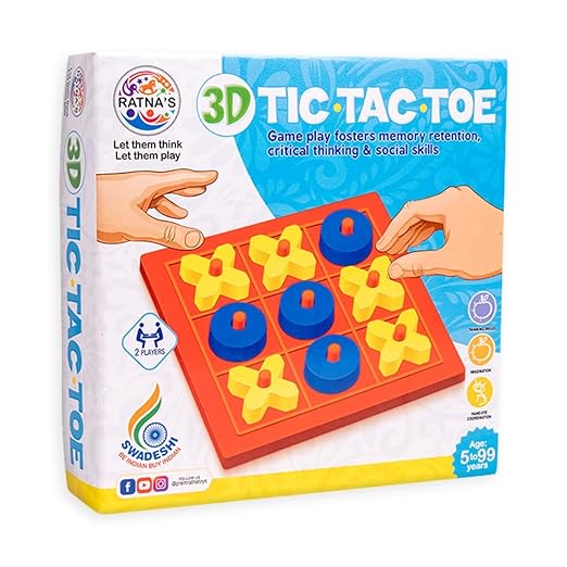 Tic Tac Toe Toy – Zero & Cross 3D Board Game – Fun Strategy Play