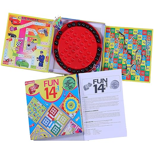 14-in-1 Board Game Set – Ludo, Brainvita, Football, Tic Tac Toe & More