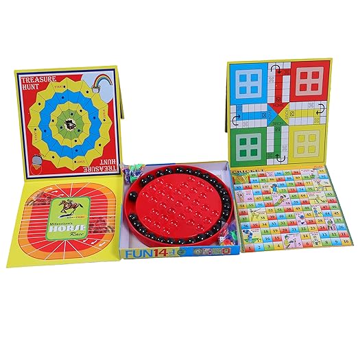 14-in-1 Board Game Set – Ludo, Brainvita, Football, Tic Tac Toe & More