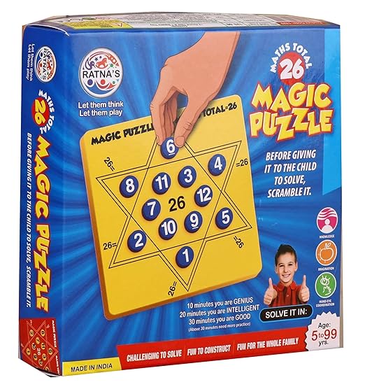 Magic Puzzle Math Total – 26-Pc Assorted Color Educational Set for Kids