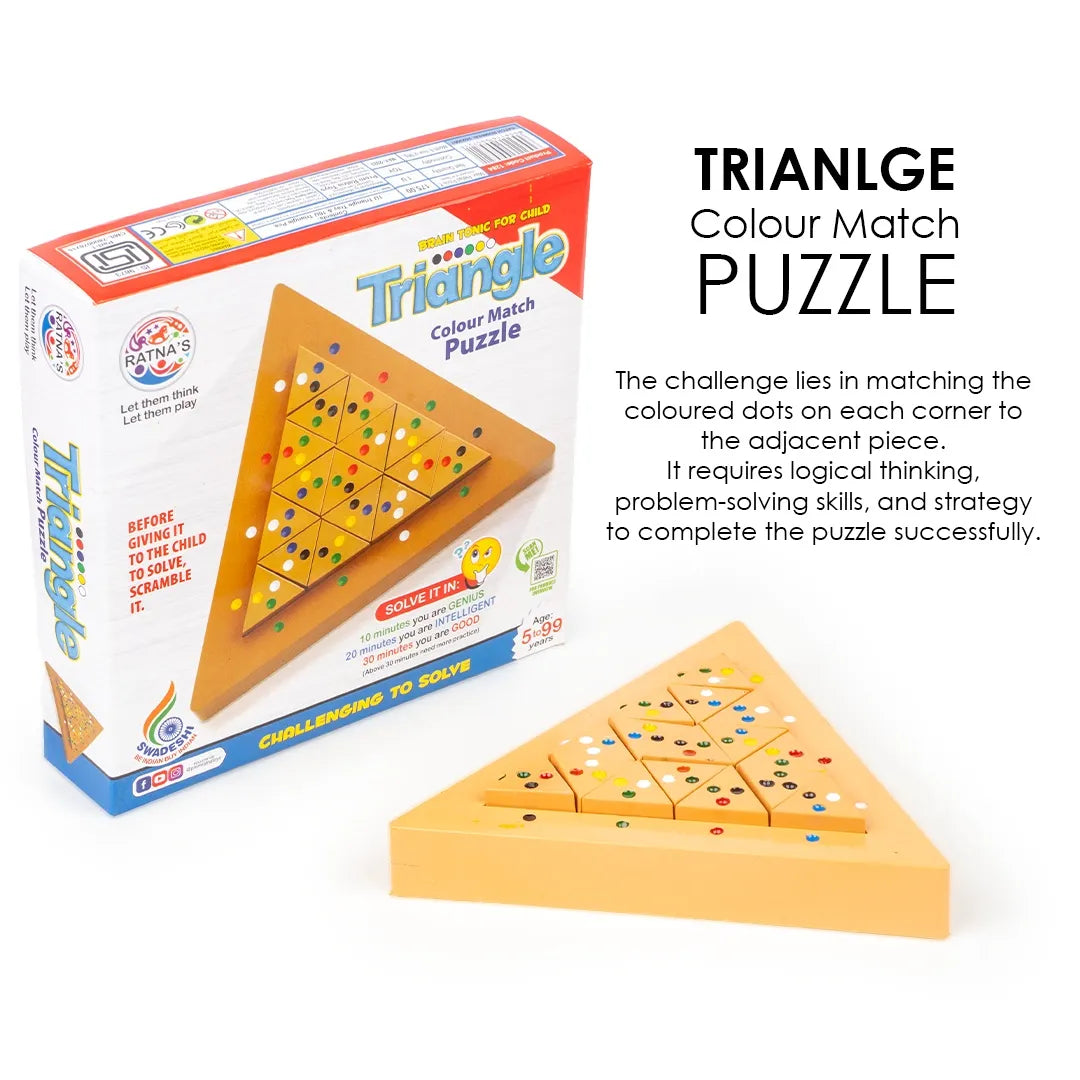 Ratna’s Triangle Colour Match Puzzle – Challenging & Fun Brain Teaser for Ages 5 to 99