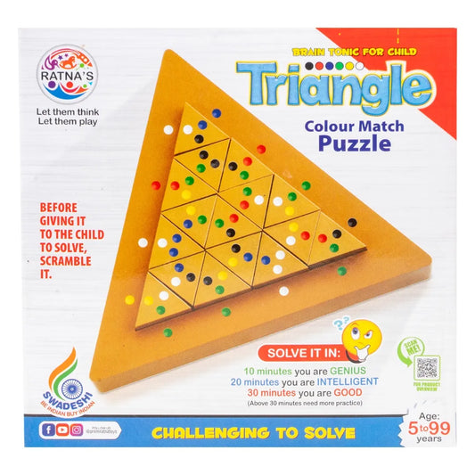 Ratna’s Triangle Colour Match Puzzle – Challenging & Fun Brain Teaser for Ages 5 to 99