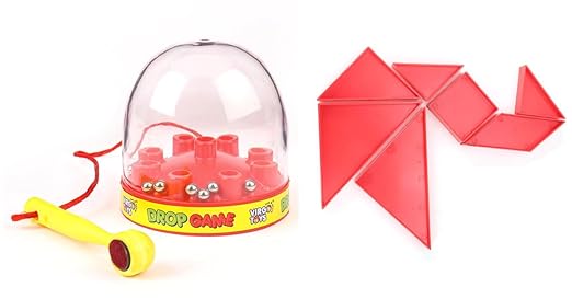 Combo Pack – Drop Game & Tangram Puzzles – Pack of 10 Each