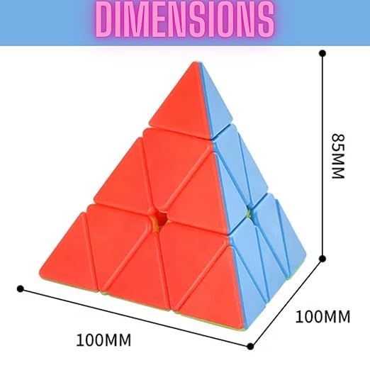 3x3 Stickerless Pyramid Cube – High Speed Triangle Puzzle for Kids & Adults