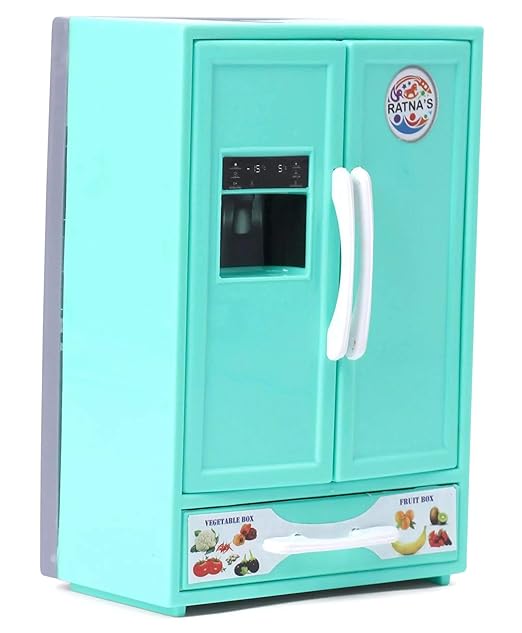 Ratna’s Plastic Mini Toy Refrigerator – Role Play Kitchen Appliance for Kids – Green