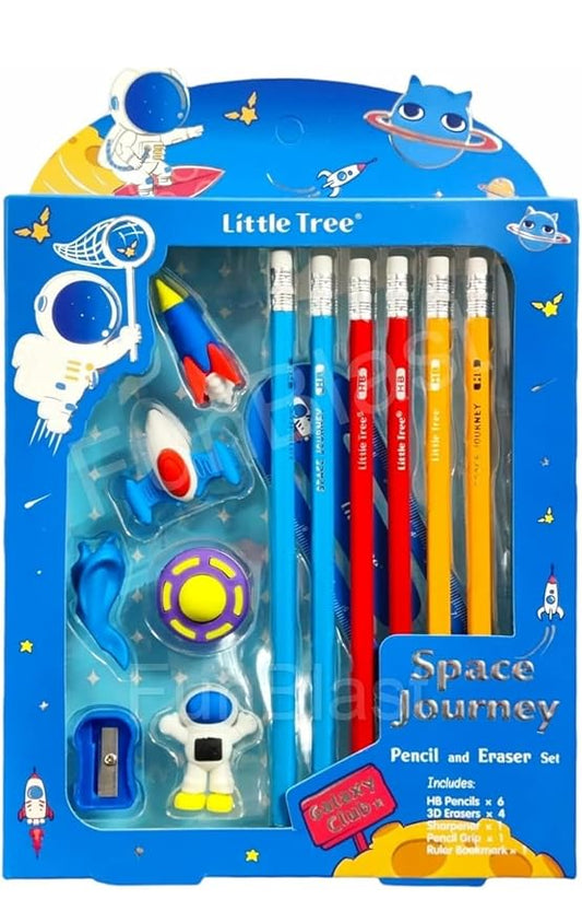 Dream Space Journey Stationery Set – Pencil, Eraser, Sharpener & Ruler