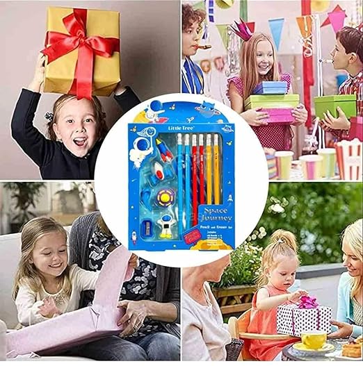 Dream Space Journey Stationery Set – Pencil, Eraser, Sharpener & Ruler