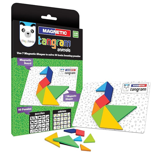 Magnetic Tangram – Animal Figures 7-Pc Puzzle – Travel-Friendly Educational Toy
