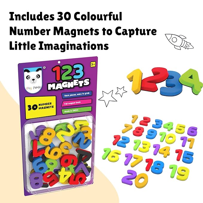 123 Number Magnets – Thick Magnetic Numbers with Full Magnet Back
