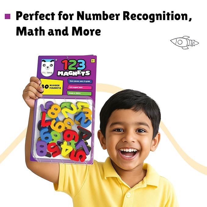 123 Number Magnets – Thick Magnetic Numbers with Full Magnet Back