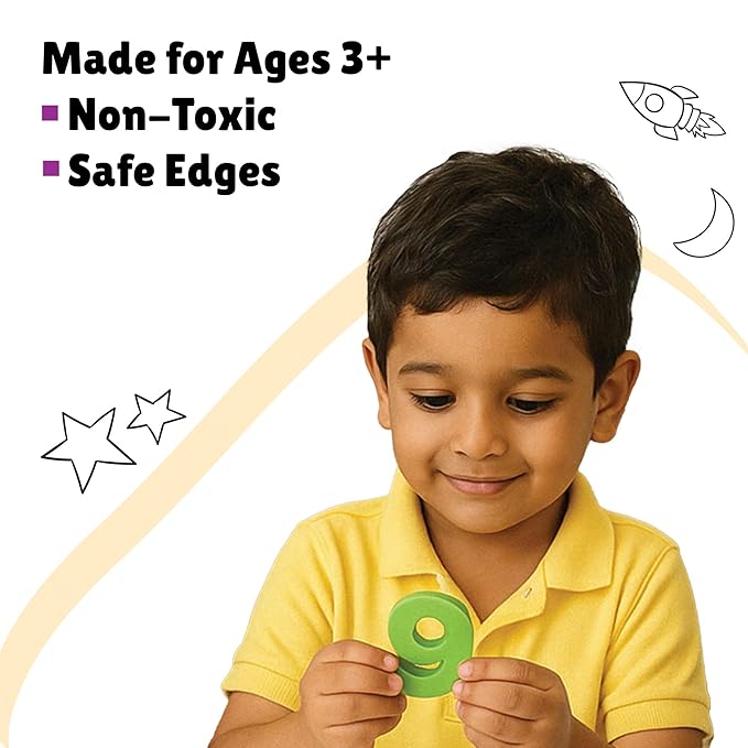 123 Number Magnets – Thick Magnetic Numbers with Full Magnet Back