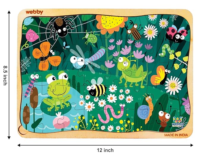 Webby Amazing Bugs Wooden Jigsaw Puzzle 40Pcs