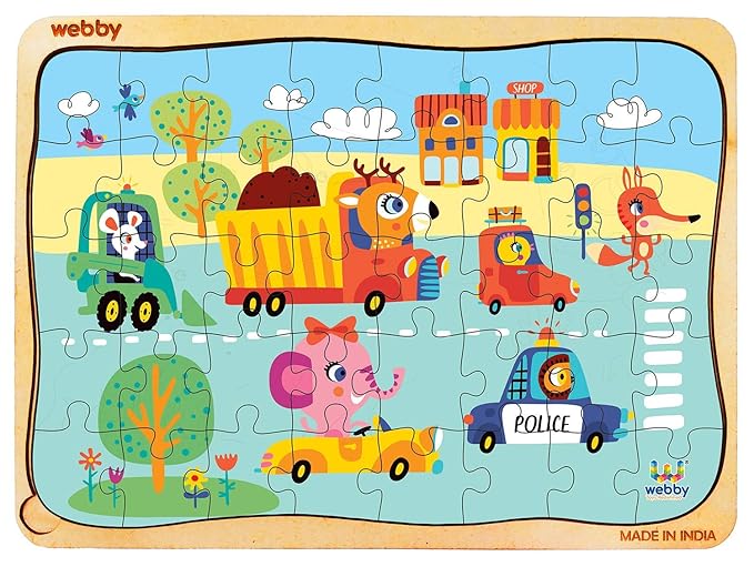 Webby The Kiddy Traffic Light Wooden Jigsaw Puzzle 40Pcs