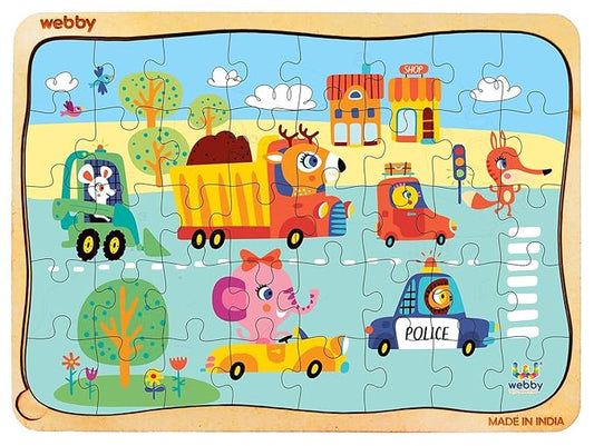 Webby The Kiddy Traffic Light Wooden Jigsaw Puzzle 40Pcs