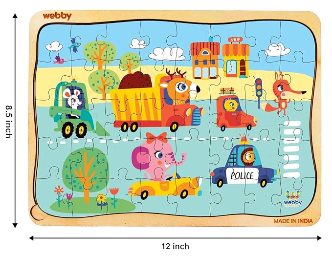 Webby The Kiddy Traffic Light Wooden Jigsaw Puzzle 40Pcs