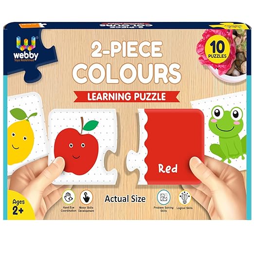 Webby Kaleidoscope Magical Educational Science Toy 12 Pieces Multicolor & Webby Colours 2 Pieces Learning Pack Jigsaw Puzzle Montessori Early Educational Pre School Puzzle Toys for 2 Years Kid