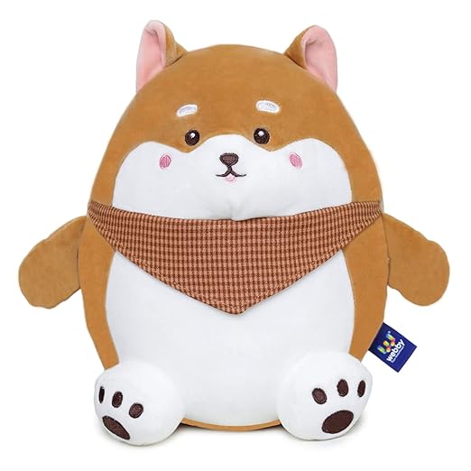 Webby Soft Animal Plush Dog Toy – 30 cm Cuddly Brown Puppy for Kids & Babies