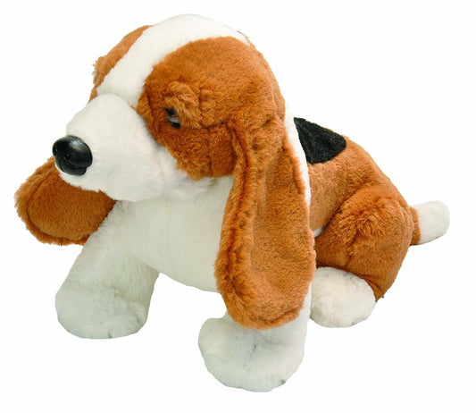 WILD REPUBLIC Sitting Dog Basset Hound  Stuffed Animal Plush Toy Gift for Kids (12 inches)
