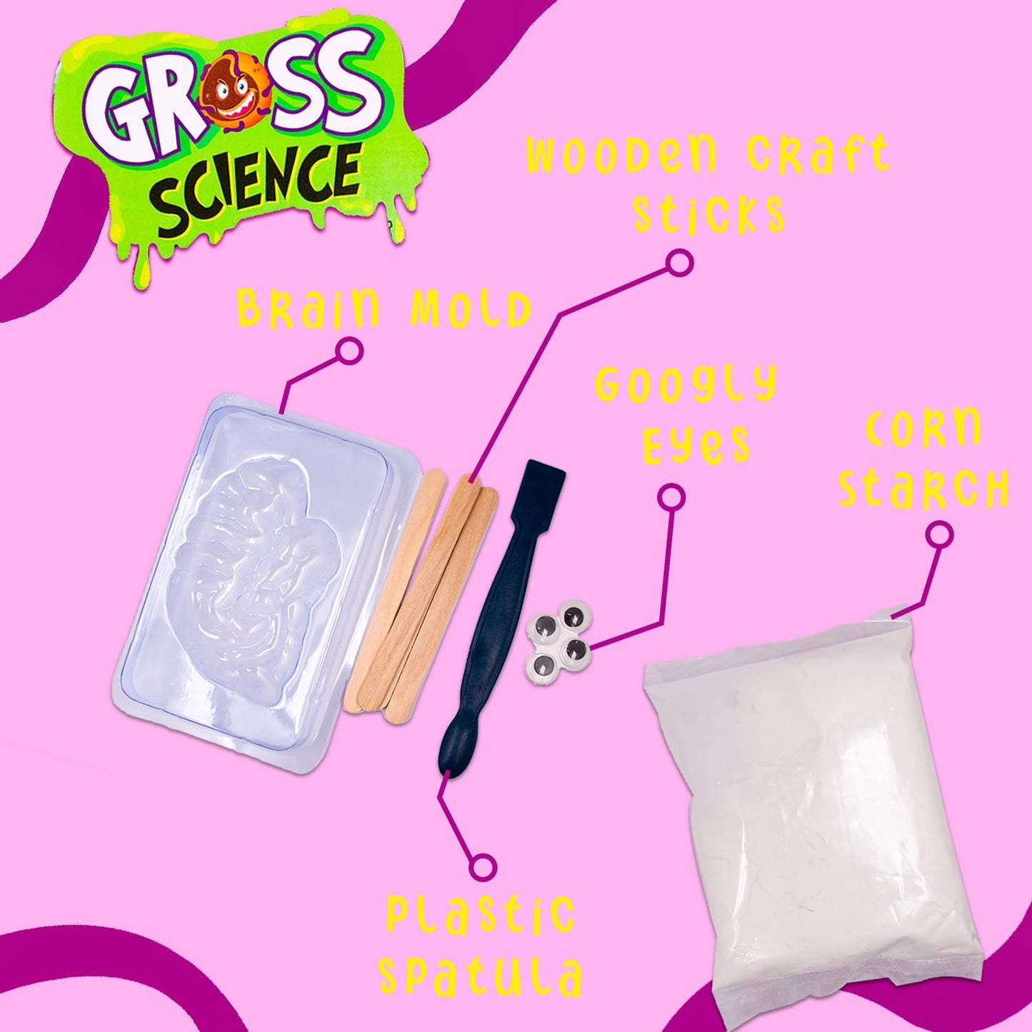 Ekta Gross Science STEM Activity Kit with 20 Science Experiments Squishy Eyeballs Jelly Brains Silly Monsters & More Kit for Kids Ages 8