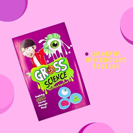 Ekta Gross Science STEM Activity Kit with 20 Science Experiments Squishy Eyeballs Jelly Brains Silly Monsters & More Kit for Kids Ages 8