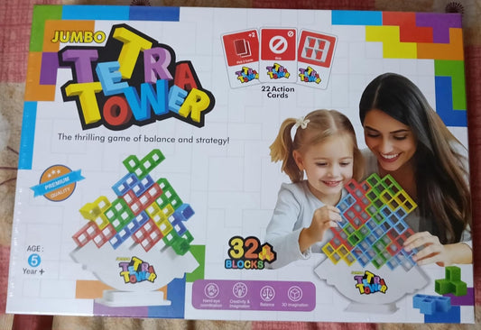 Ekta Stack Master 3D – Colorful Block & Action Card Game for Kids Ages 5+