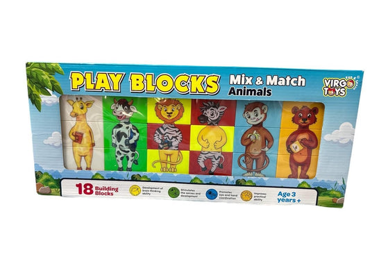 Animal Friends Building Blocks – 18 Colorful Blocks for Creative Learning (Ages 3+)