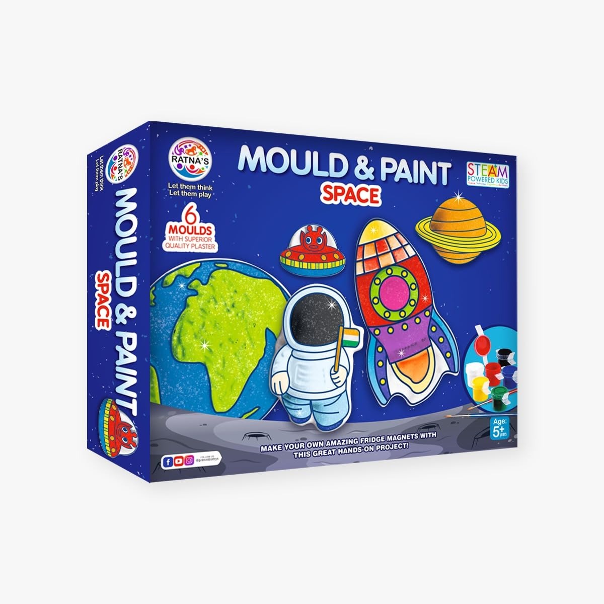 Space Explorer Mold & Paint Kit – Create, Paint & Display Astronauts, Shuttles & Planets