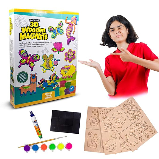 EKTA 3D Wooden Magnets – Colorful, Child-Safe Learning & Play Set