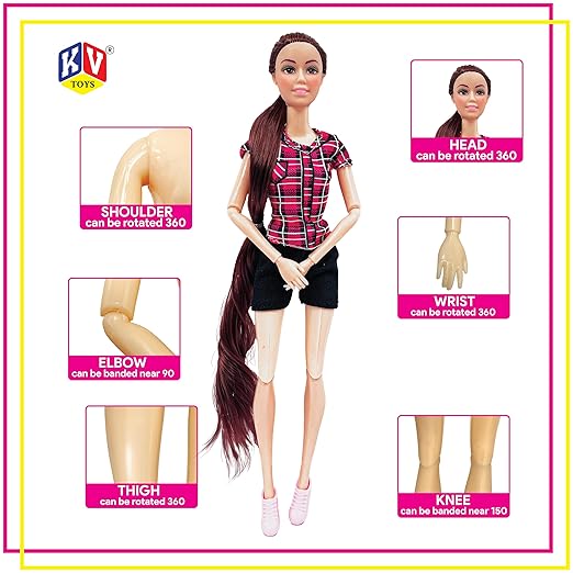K.V. Toys Alia Doll Set Ultimate Doll Collection- Delicious Time with Accessories Such as Donuts Cakes and Pastries- Suitable for 3 Years and Above(AnyColor)