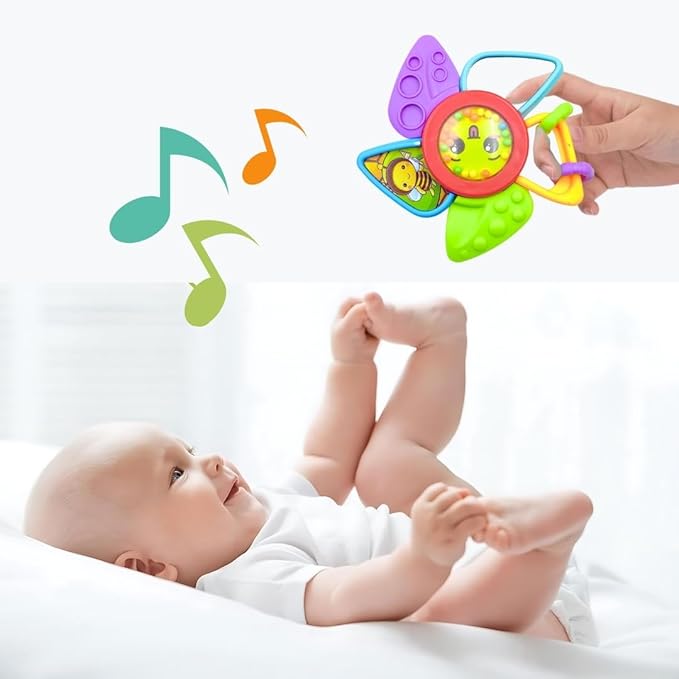 6-Pc Rattle & Teether Set – Colourful, Soft Sound Toys for Newborns 0–12 Months