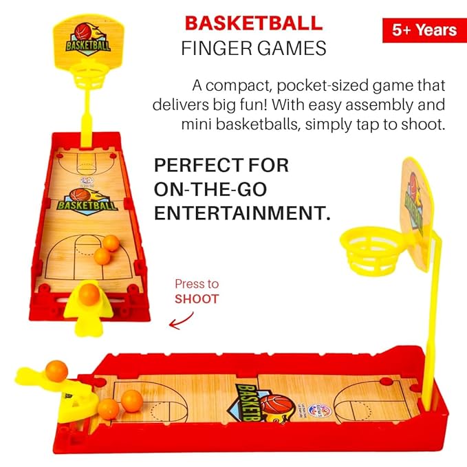 Ratna’s Basketball Finger Board Game – Mini Tabletop Sports Toy for Kids Ages 5+