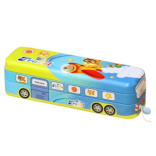 Double Decker London Bus Metal Pencil Box – Moving Tyres & Sharpener – Mermaid Edition