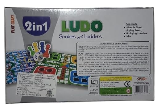 2-in-1 Ludo and Snakes & Ladders Board Game – Classic Family Game Set (Ages 5+)