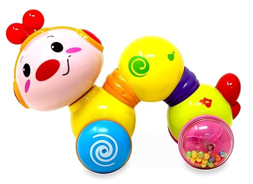 Musical Press & Crawl Worm Toy for Babies – Light, Sound & Early Development Learning Toy (Multicolor, Ages 12M–10Y)