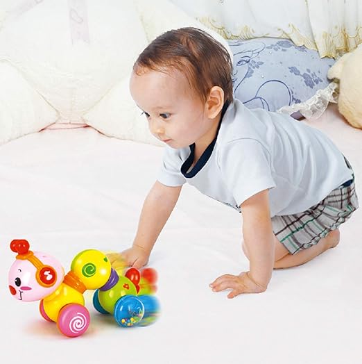 Musical Press & Crawl Worm Toy for Babies – Light, Sound & Early Development Learning Toy (Multicolor, Ages 12M–10Y)