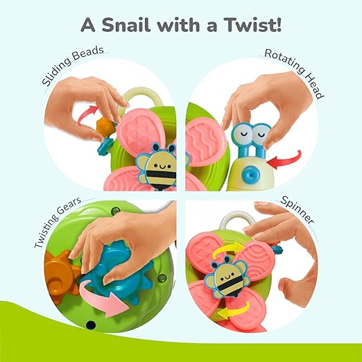 R for Rabbit Orapple Spinster Toy – 5-in-1 Baby Suction Spinner, Rattle, Friction Car & Sensory Play Toy, BPA-Free, Battery-Free Fun
