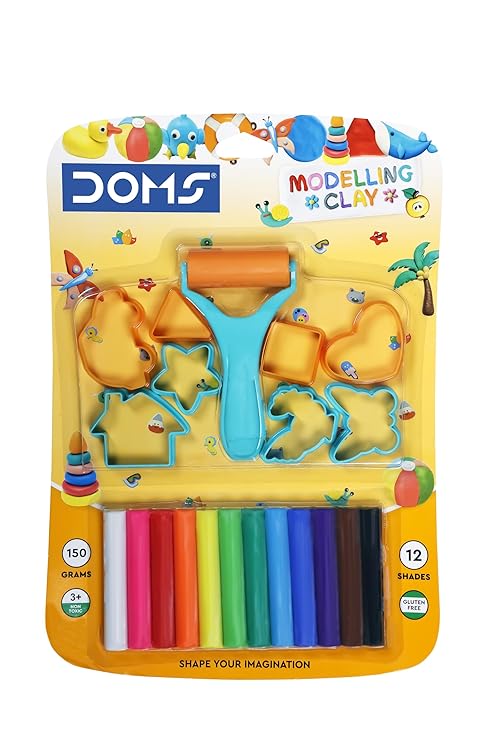 DOMS Modelling Clay – 12 Shades (New), Multicolor
