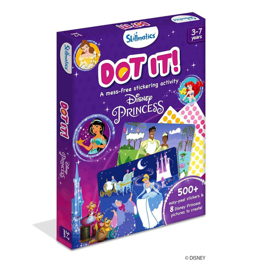 Skillmatics Dot It Sticker Art Activity – Disney Princess | 500+ Stickers | Mess-Free DIY Craft Kit for Kids