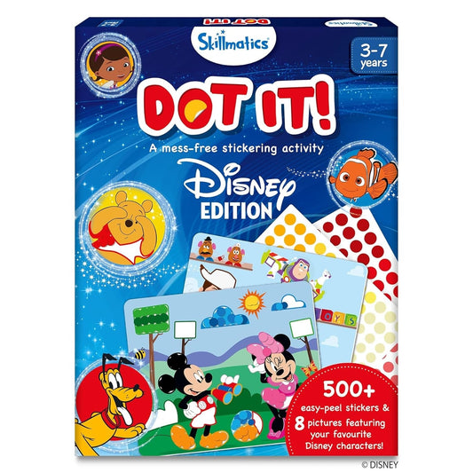 Skillmatics Dot It Sticker Art Activity – Disney Edition | 500+ Stickers | Mess-Free DIY Craft Kit & Travel Toy for Kids