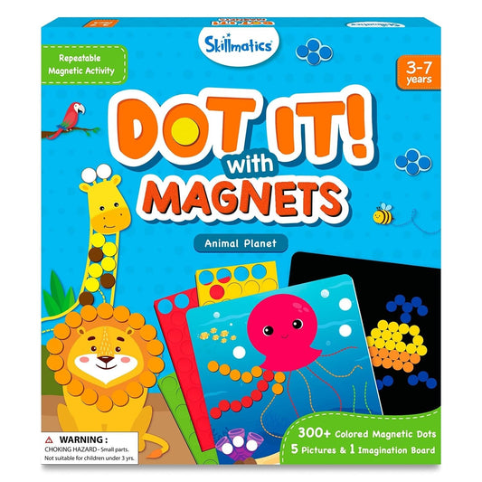 Skillmatics Dot It with Magnets – Animals | Mess-Free, Repeatable DIY Craft Kit for Kids Ages 3–7 | Creative Gift Idea