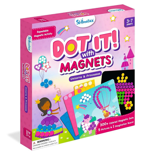 Dot It Magnets – Unicorns & Princess: Fun DIY Dot Sticker Craft Kit to Create Sparkly Magical Magnets for Kids