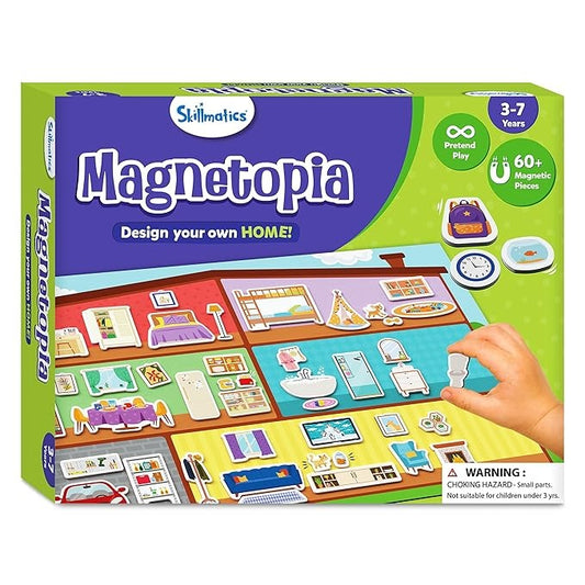 Skillmatics Magnetopia - Interactive Pretend Play Set for Kids, 60+ Magnetic Pieces, Preschool Learning Game