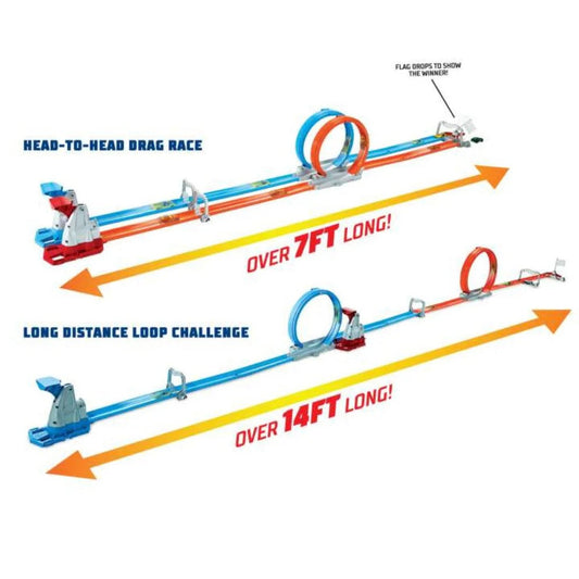 Hot Wheels Double Loop Dash: Toy Cars with Straight Track and Large Loops
