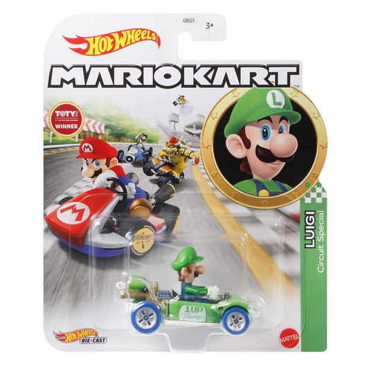 Hot Wheels Luigi Circuit Special Mario Kart Character Car Die-cast 1:64 Scale (Multicolor)