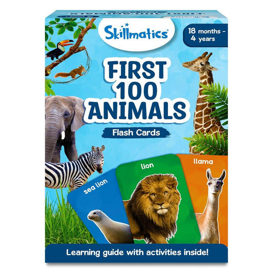 Skillmatics Thick Flash Cards - First 100 Animals | Montessori Toys & Learning Aids for Toddlers Ages 1–4