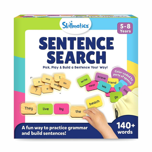 Skillmatics Sentence Search – Sentence Building Game for Kids | Ages 5–8 | Grammar, Vocabulary & Word Play Fun