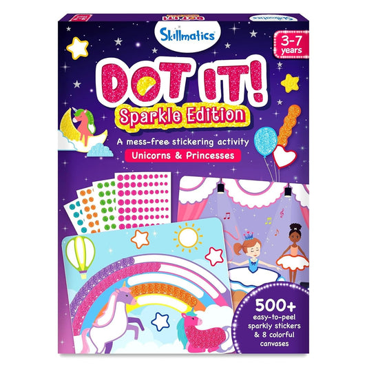 Skillmatics Dot It Sparkly Sticker Art Kit – Unicorn & Princess Theme